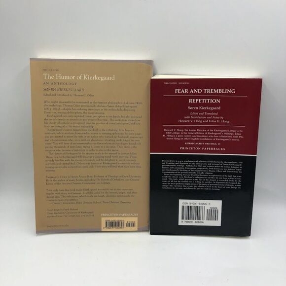 Vintage Lot of 2 Soren Kierkegaard Paperback Books Fear Humor Wisdom Philosophy - Picture 4 of 14